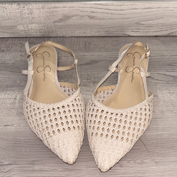 Jessica Simpson Cream Woven Sandals - Picture 3 of 7